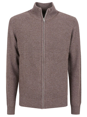 CARDIGAN UOMO TRACKZIP ENGLISH RIB - SUN68 K46143 66 Tortora SUN68 
