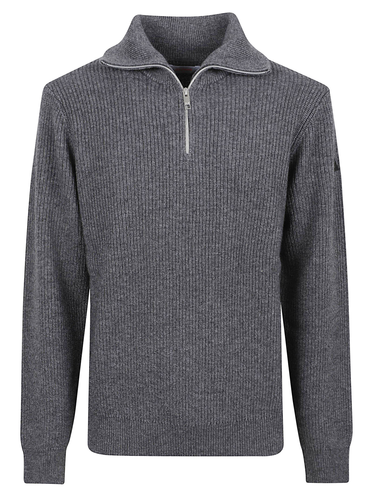 MAGLIONE UOMO MEZZA ZIP ENGLISH RIB  - SUN68 K46147 47 Grigio scuro SUN68 