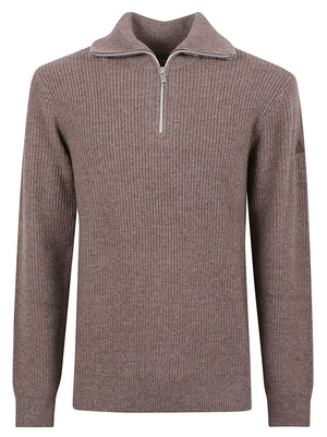 MAGLIONE UOMO MEZZA ZIP ENGLISH RIB  - SUN68 <BR/> K46147 66 Tortora SUN68 