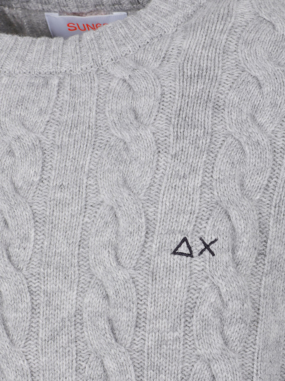 MAGLIONE GIROCOLLO UOMO CABLE KNIT - SUN68 K46150 06 Grigio chiaro SUN68 