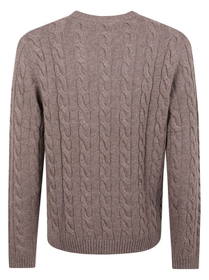 MAGLIONE GIROCOLLO UOMO CABLE KNIT - SUN68 K46150 66 Tortora SUN68 