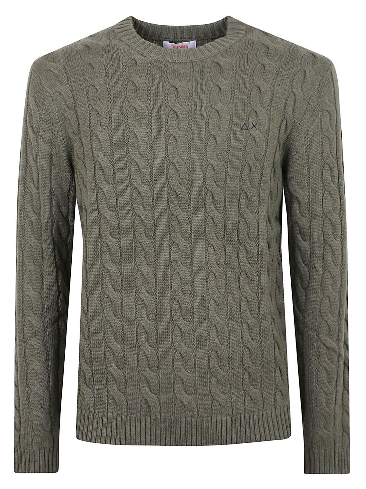 MAGLIONE GIROCOLLO UOMO CABLE KNIT - SUN68 K46150 74 MILITARE SCURO SUN68 