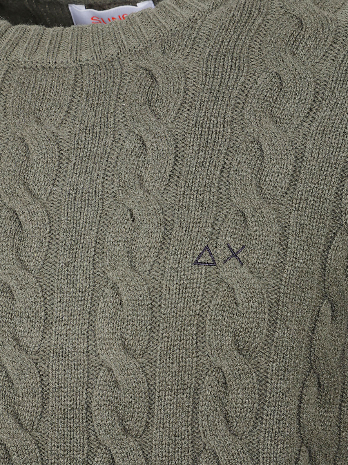 MAGLIONE GIROCOLLO UOMO CABLE KNIT - SUN68 K46150 74 MILITARE SCURO SUN68 