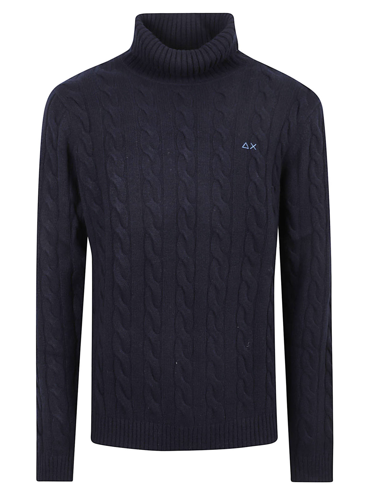 MAGLIONE UOMO A COLLO ALTO CABLE KNIT - SUN68 K46151 07 NAVY BLUE SUN68 