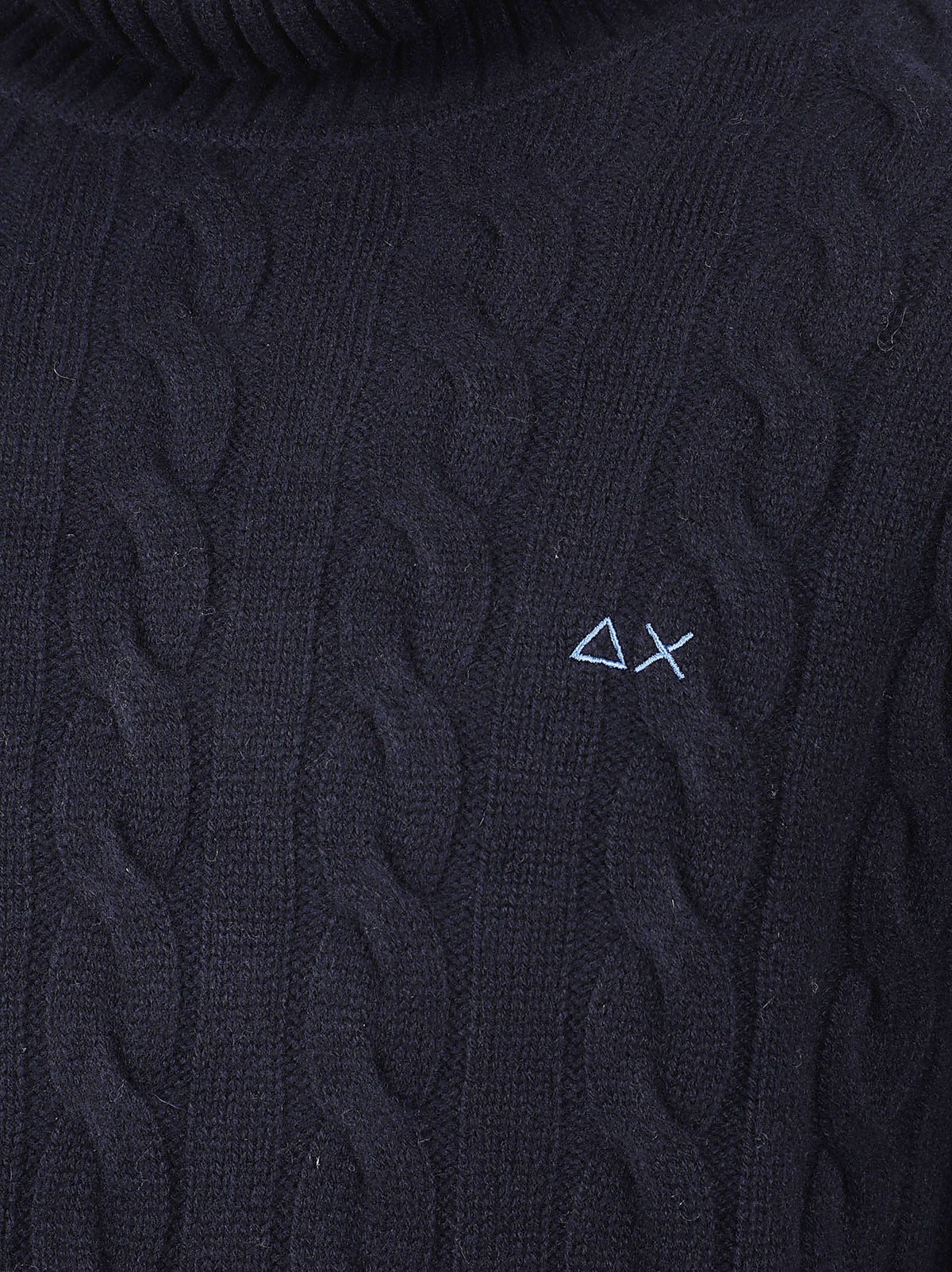 MAGLIONE UOMO A COLLO ALTO CABLE KNIT - SUN68 K46151 07 NAVY BLUE SUN68 