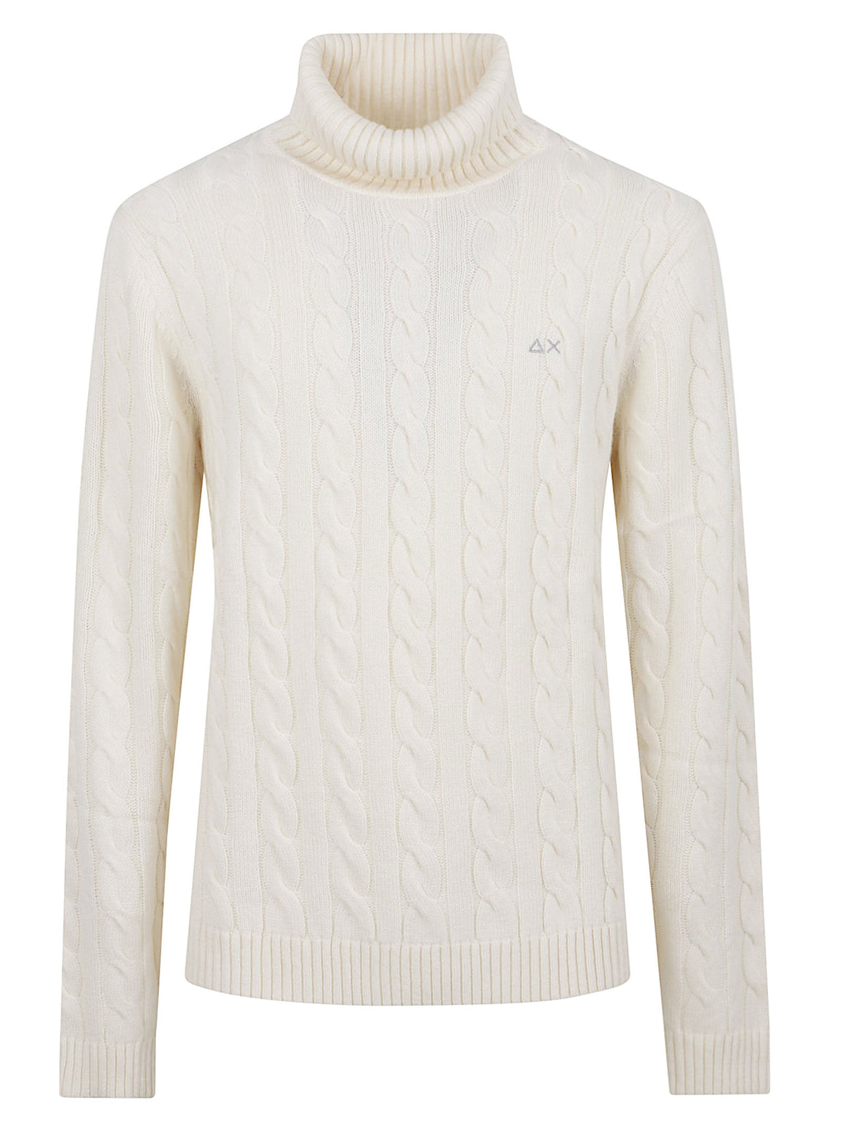 MAGLIONE UOMO A COLLO ALTO CABLE KNIT - SUN68<BR/> K46151 31 BIANCO PANNA SUN68 
