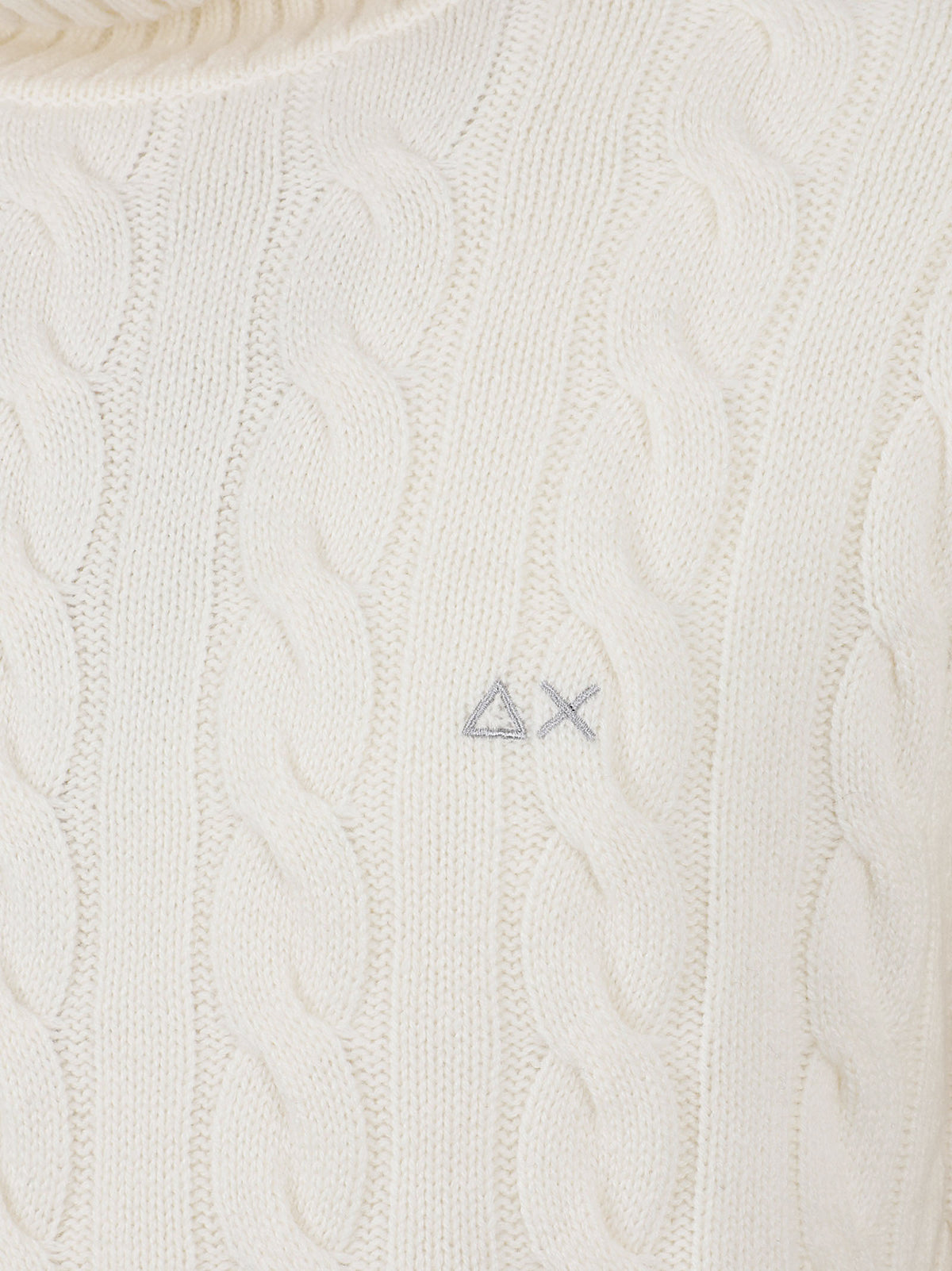 MAGLIONE UOMO A COLLO ALTO CABLE KNIT - SUN68<BR/> K46151 31 BIANCO PANNA SUN68 