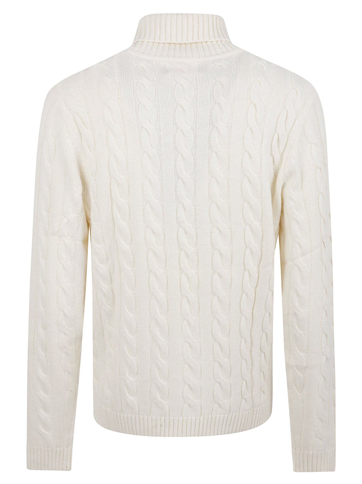 MAGLIONE UOMO A COLLO ALTO CABLE KNIT - SUN68<BR/> K46151 31 BIANCO PANNA SUN68 