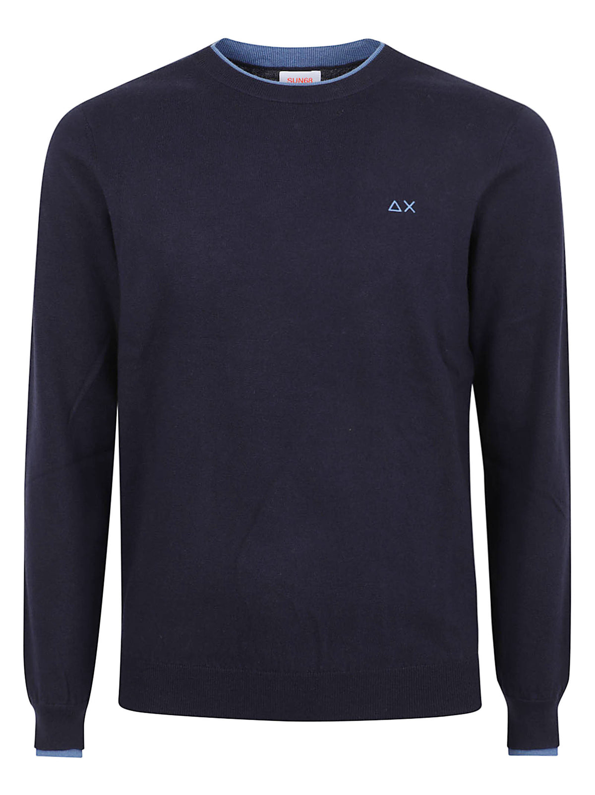MAGLIONE GIROCOLLO UOMO DOUBLE RIB - SUN68 K46159 07 NAVY BLUE SUN68 