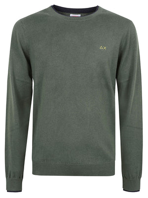 MAGLIONE GIROCOLLO UOMO DOUBLE RIB - SUN68 K46159 37 Verde scuro SUN68 