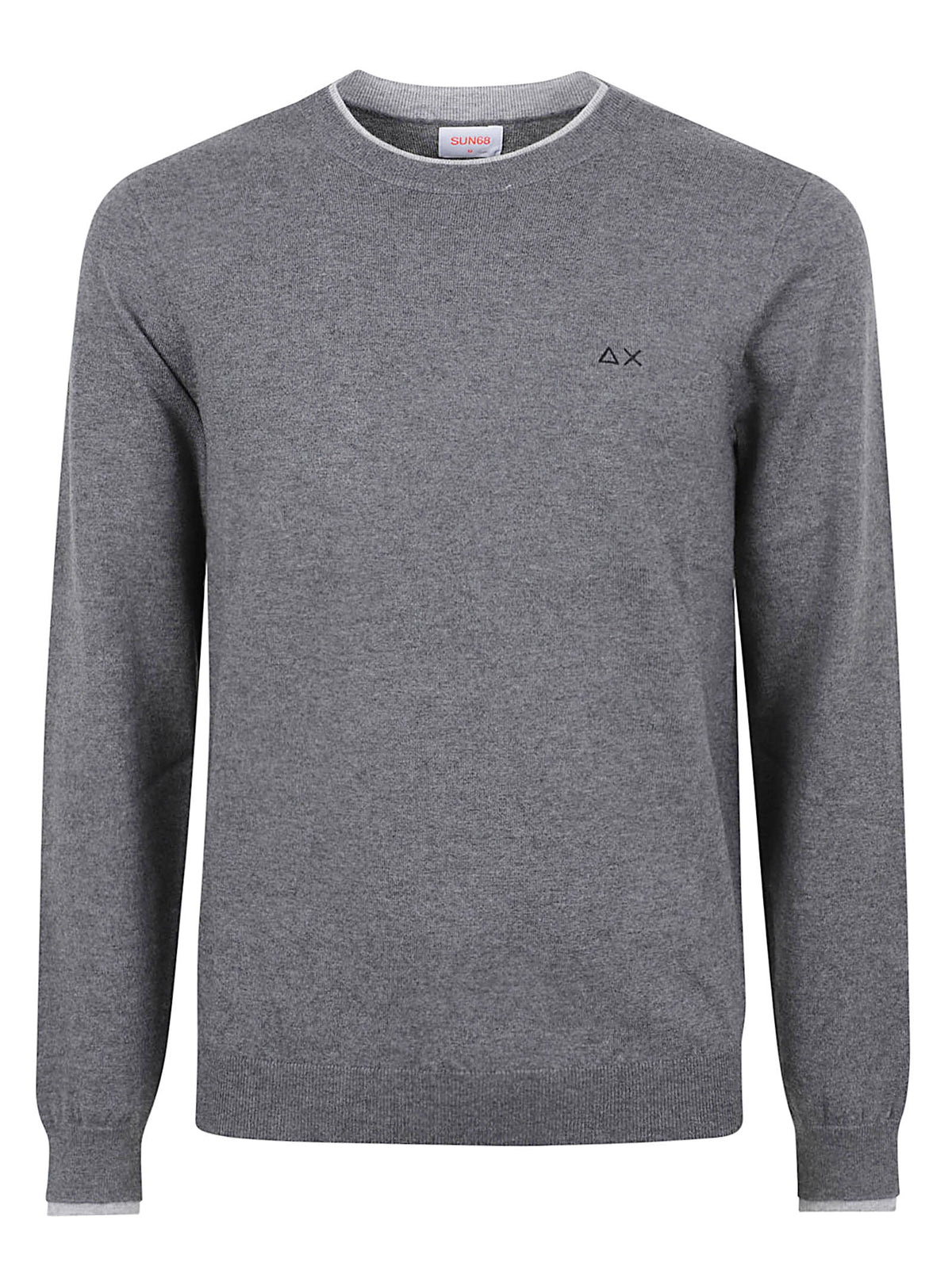 MAGLIONE GIROCOLLO UOMO DOUBLE RIB - SUN68 K46159 47 Grigio scuro SUN68 