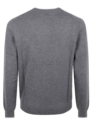 MAGLIONE GIROCOLLO UOMO DOUBLE RIB - SUN68 K46159 47 Grigio scuro SUN68 