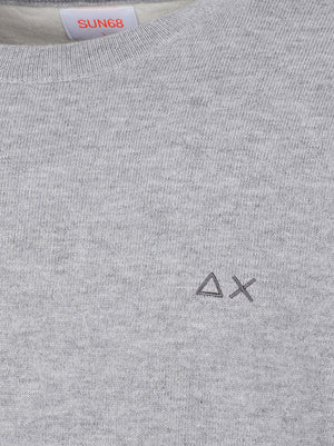 MAGLIONE GIROCOLLO UOMO ENGLISH RIB - SUN68 <BR/> K46160 06 Grigio chiaro SUN68 