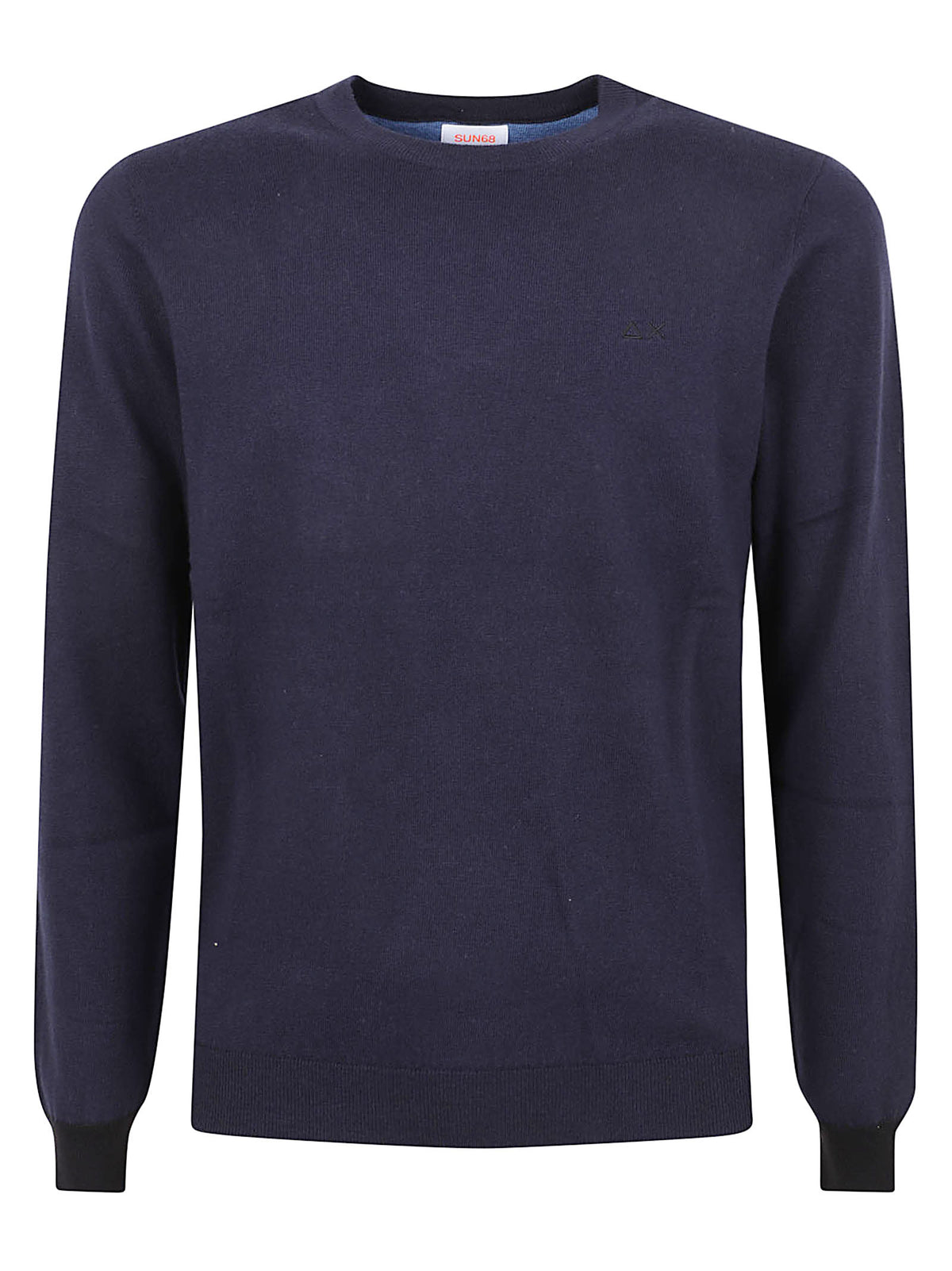 MAGLIONE GIROCOLLO UOMO ENGLISH RIB - SUN68 K46160 07 NAVY BLUE SUN68 