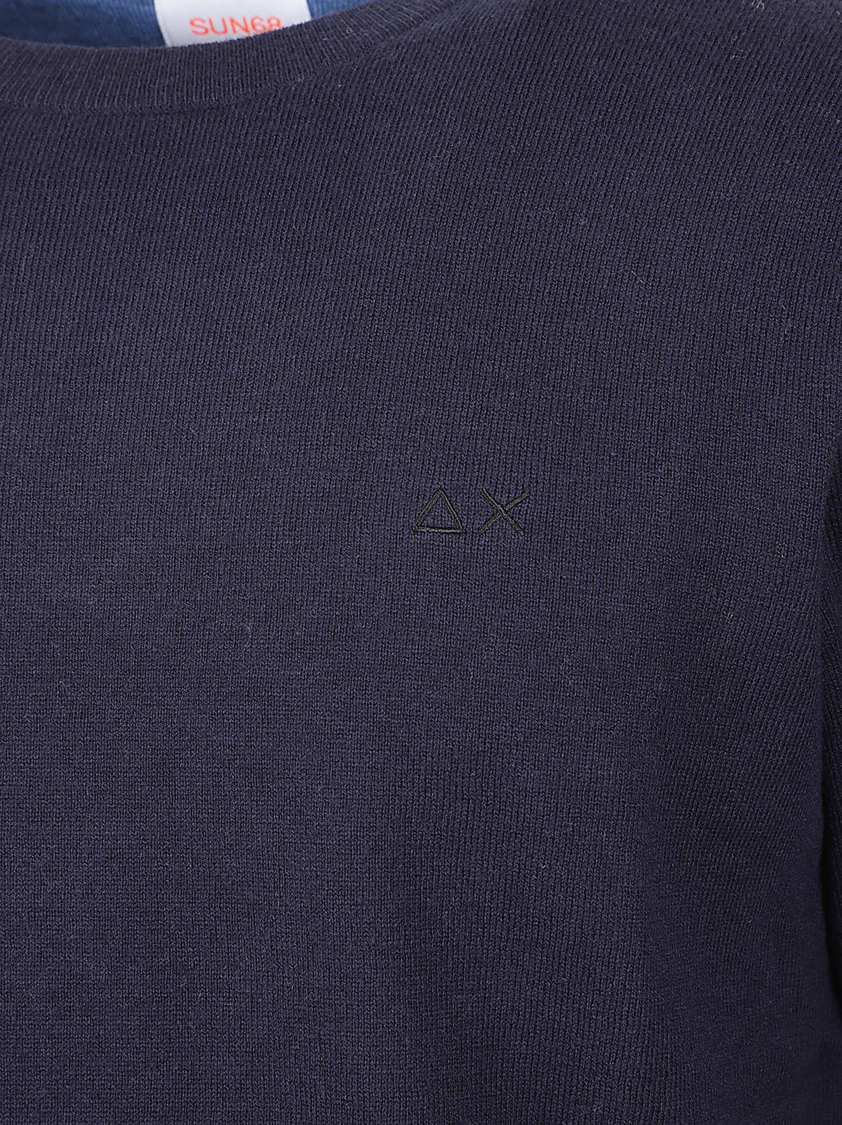 MAGLIONE GIROCOLLO UOMO ENGLISH RIB - SUN68 K46160 07 NAVY BLUE SUN68 