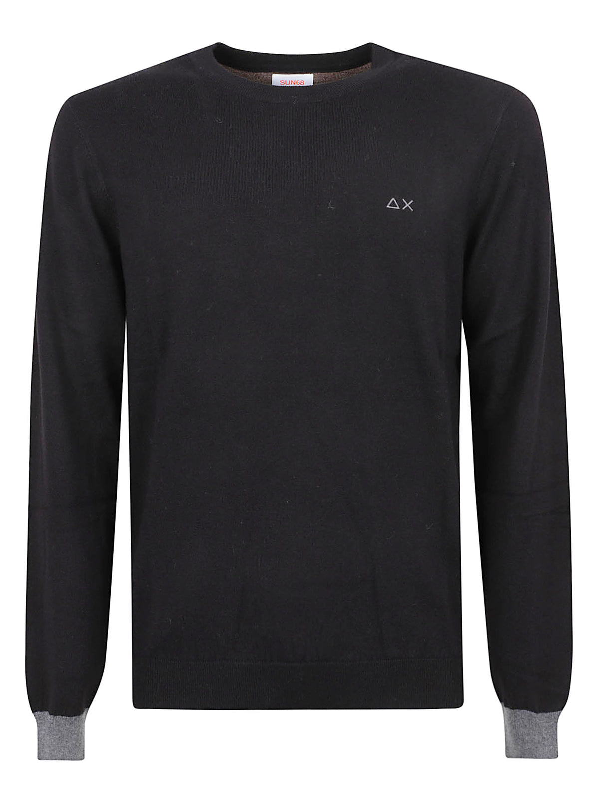 MAGLIONE GIROCOLLO UOMO ENGLISH RIB - SUN68 <BR/> K46160 11 Nero SUN68 