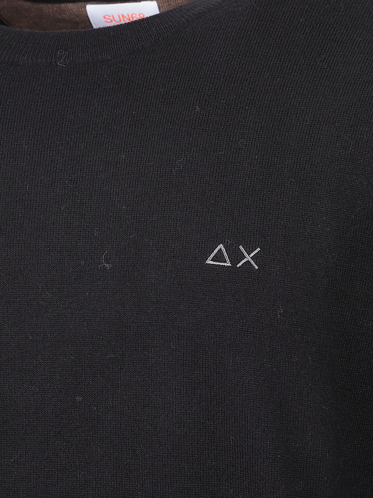 MAGLIONE GIROCOLLO UOMO ENGLISH RIB - SUN68 <BR/> K46160 11 Nero SUN68 