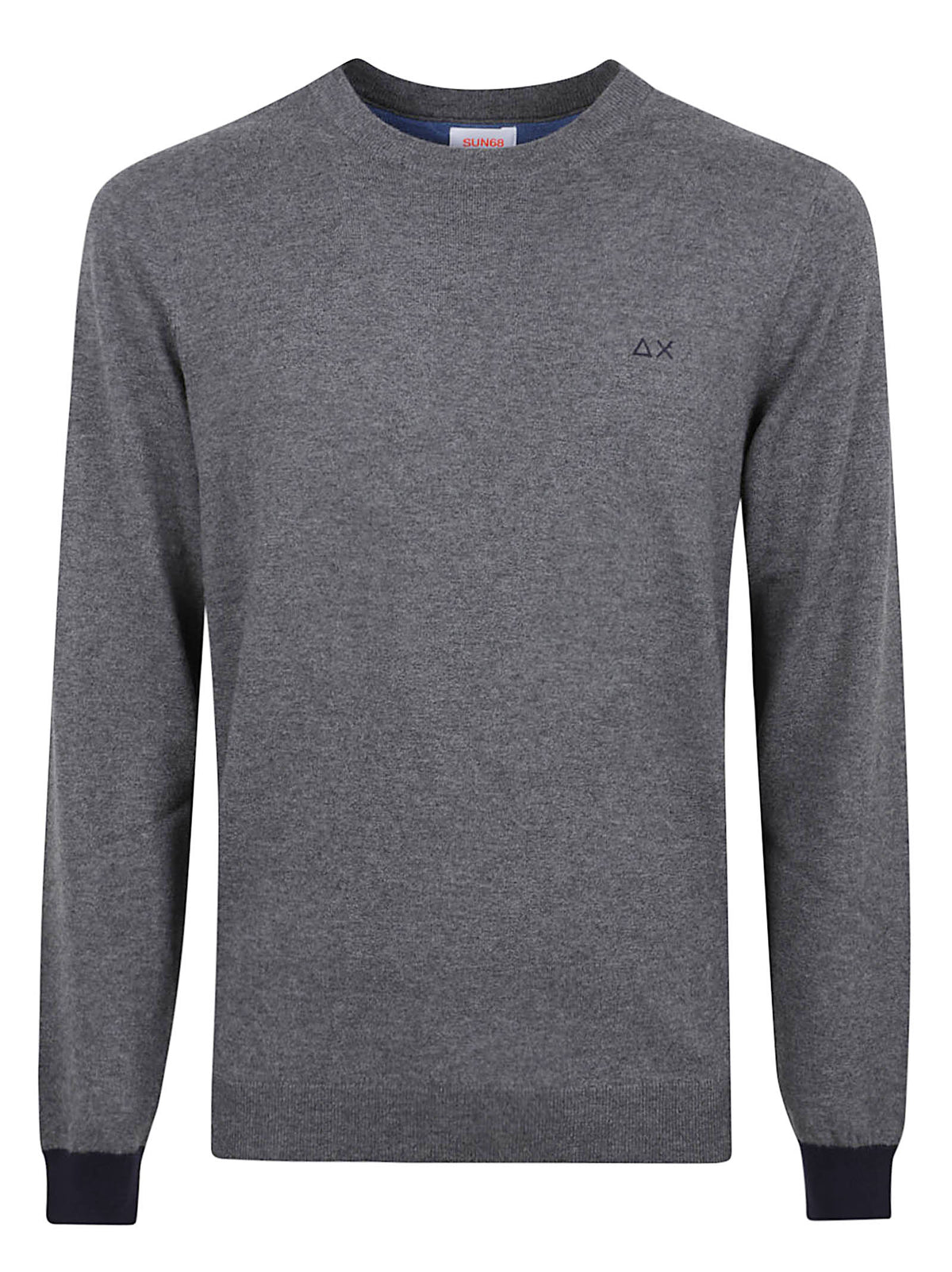 MAGLIONE GIROCOLLO UOMO ENGLISH RIB - SUN68 K46160 47 Grigio scuro SUN68 