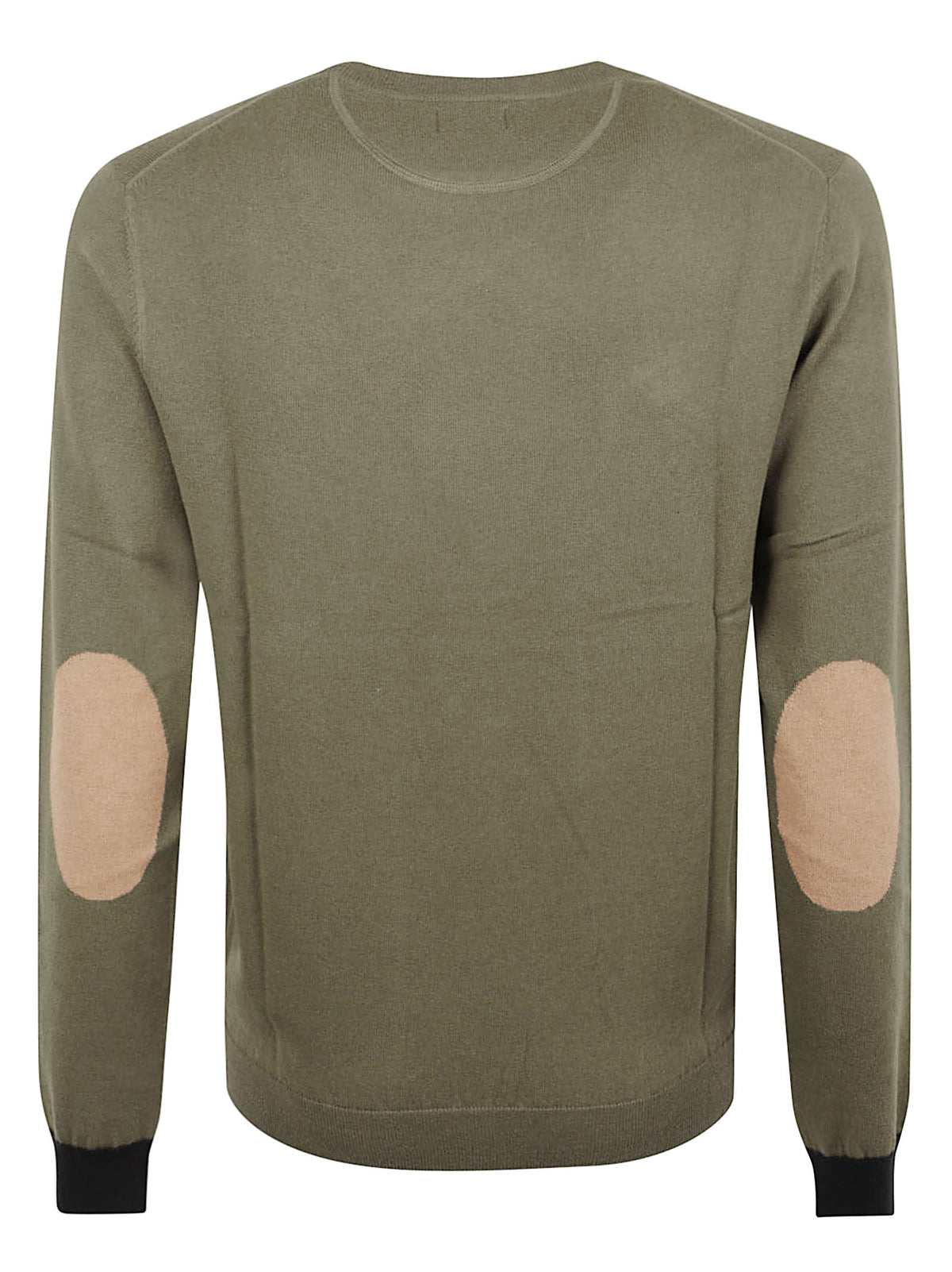MAGLIONE GIROCOLLO UOMO ELBOW CONTRAST - SUN68<BR/> K46160 74 MILITARE SCURO SUN68 
