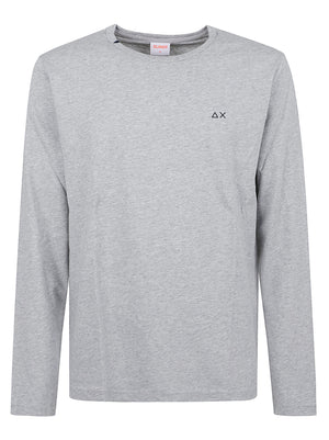 MAGLIA UOMO GIROCOLLO MANICA LUNGA - SUN68 <BR/> T46105 06 Grigio chiaro SUN68 