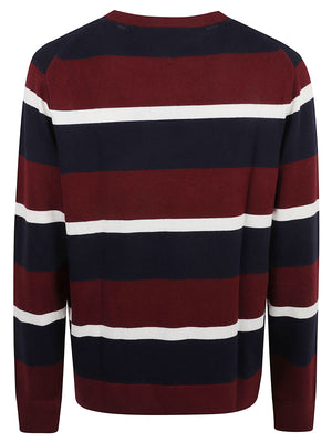 MAGLIONE UOMO GIROCOLLO PIMA ORG CTN CASHMERE - TOMMY HILFIGER<BR/> MW0MW28046 0A7 BURGUNDY-NAVY TOMMY 1 LINEA 