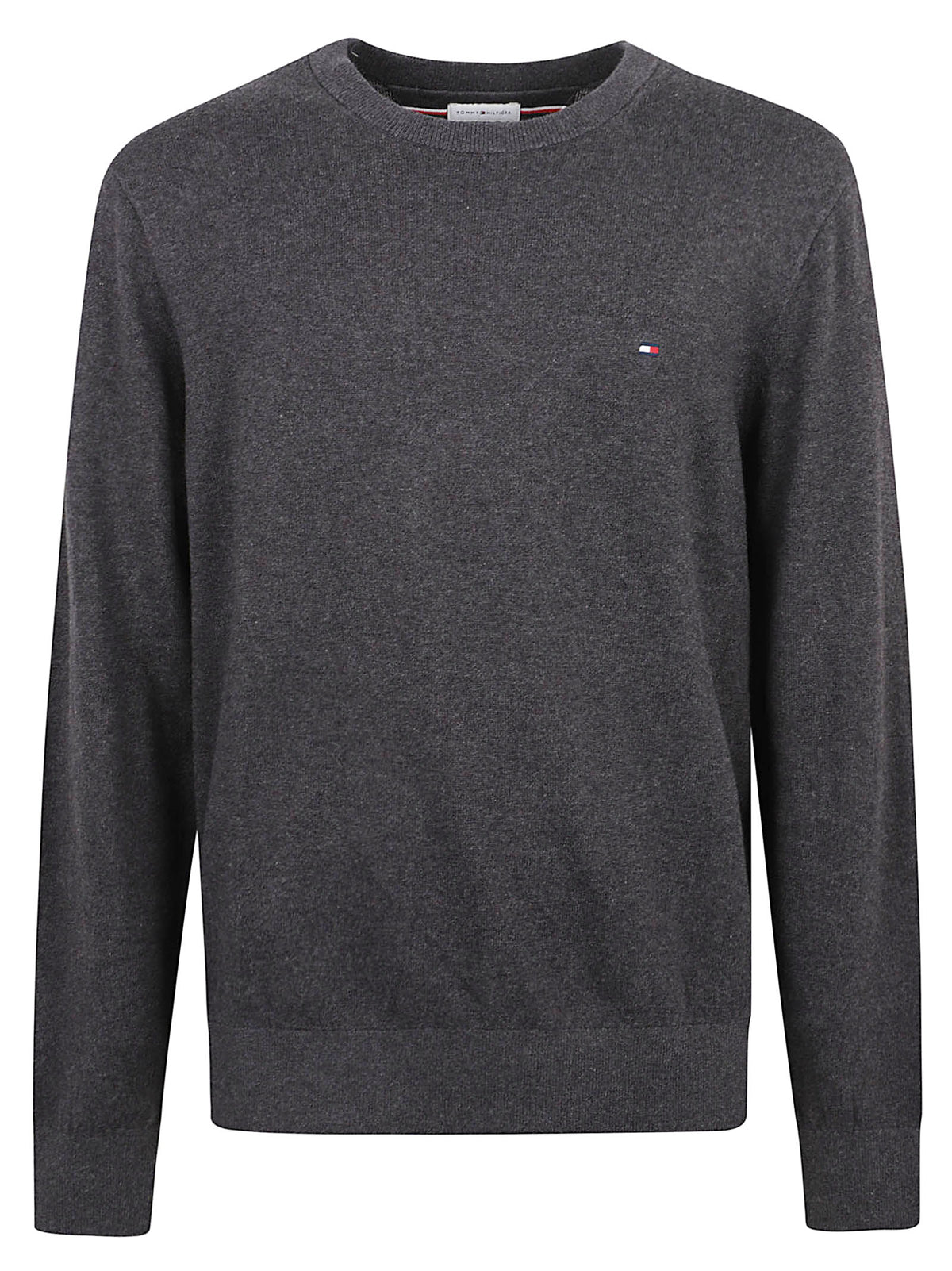 MAGLIONE UOMO GIROCOLLO PIMA ORG CTN CASHMERE - TOMMY HILFIGER MW0MW28046 P92 DARK GREY HEATHER TOMMY 1 LINEA 