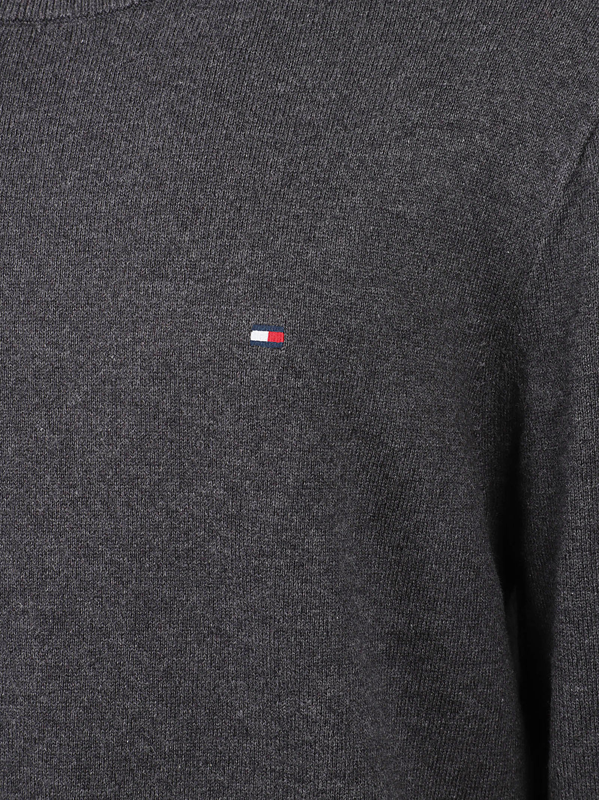MAGLIONE UOMO GIROCOLLO PIMA ORG CTN CASHMERE - TOMMY HILFIGER MW0MW28046 P92 DARK GREY HEATHER TOMMY 1 LINEA 