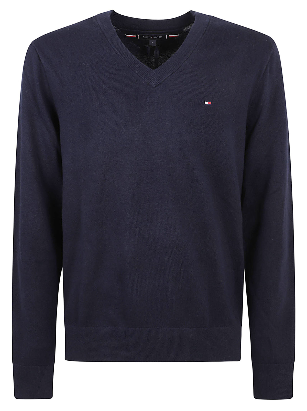 MAGLIONE UOMO SCOLLO A V PIMA ORG CTN CASHMERE - TOMMY HILFIGER MW0MW28047 DW5 NAVY BLUE TOMMY 1 LINEA 
