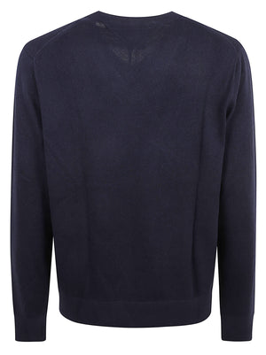 MAGLIONE UOMO SCOLLO A V PIMA ORG CTN CASHMERE - TOMMY HILFIGER MW0MW28047 DW5 NAVY BLUE TOMMY 1 LINEA 