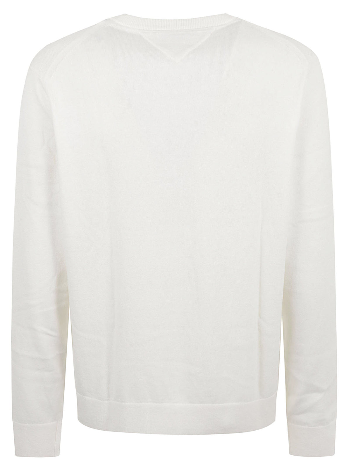 MAGLIONE UOMO SCOLLO A V PIMA ORG CTN CASHMERE - TOMMY HILFIGER MW0MW28047 Z00 IVORY PETAL TOMMY 1 LINEA 