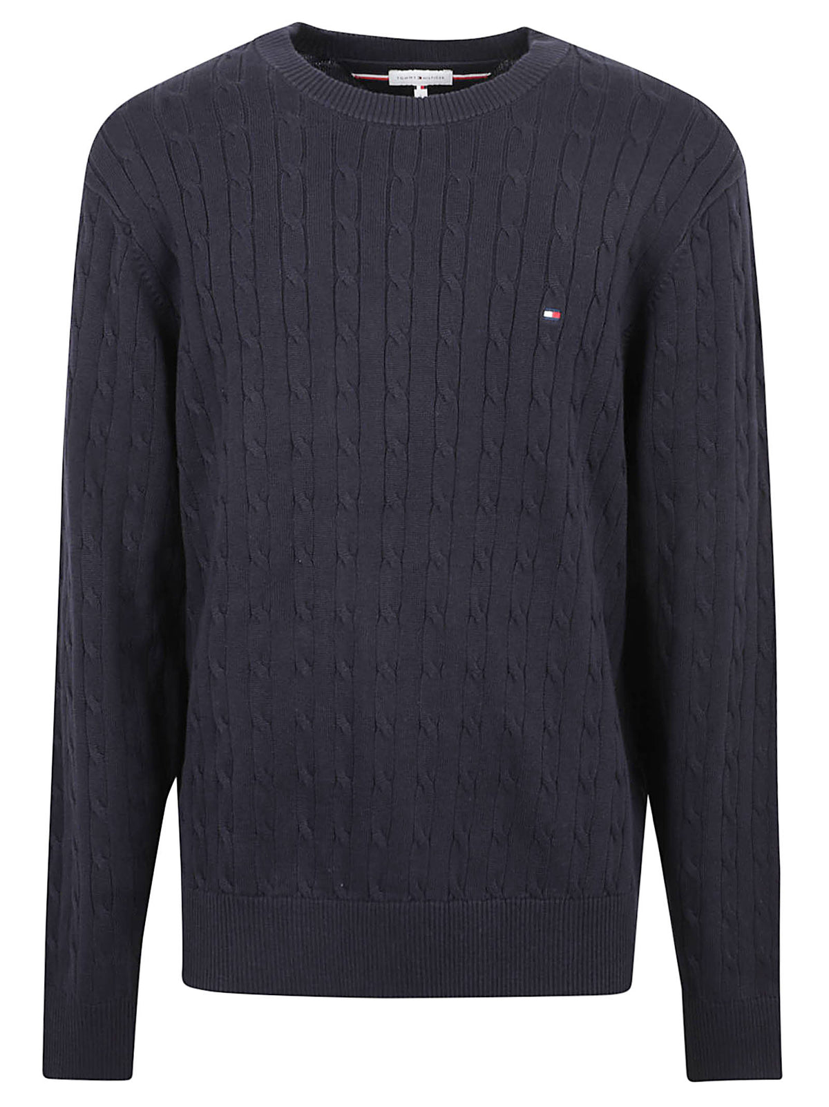 MAGLIONE UOMO GIROCOLLO CLASSIC COTTON - TOMMY HILFIGER<BR/> MW0MW33132 DW5 NAVY BLUE TOMMY 1 LINEA 