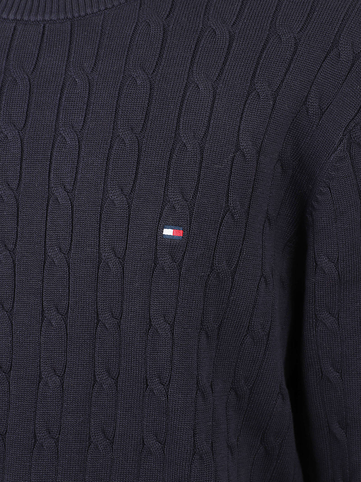 MAGLIONE UOMO GIROCOLLO CLASSIC COTTON - TOMMY HILFIGER<BR/> MW0MW33132 DW5 NAVY BLUE TOMMY 1 LINEA 