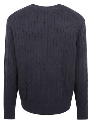 MAGLIONE UOMO GIROCOLLO CLASSIC COTTON - TOMMY HILFIGER<BR/> MW0MW33132 DW5 NAVY BLUE TOMMY 1 LINEA 