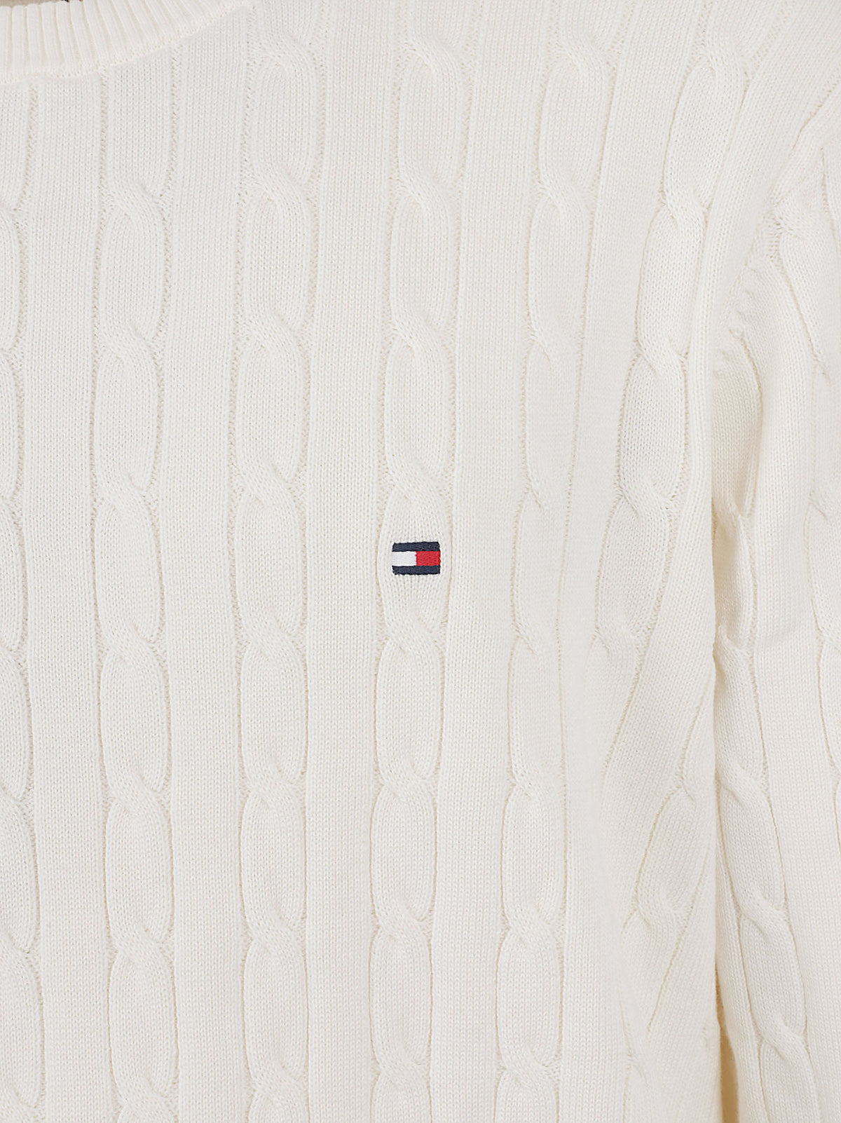 MAGLIONE UOMO GIROCOLLO CLASSIC COTTON - TOMMY HILFIGER <BR/> MW0MW33132 Z00 IVORY PETAL TOMMY 1 LINEA 