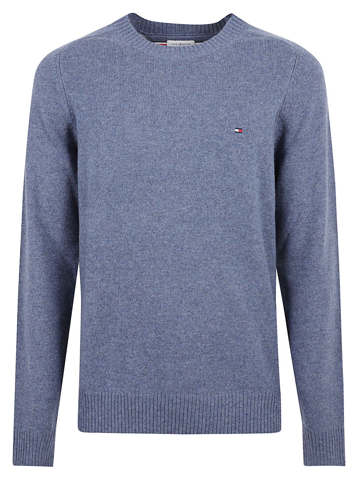 MAGLIONE GIROCOLLO UOMO LAMBSWOOL CREW NECK - TOMMY HILFIGER MW0MW36535 D10 ARGEAN SEA HEATHER TOMMY 1 LINEA 