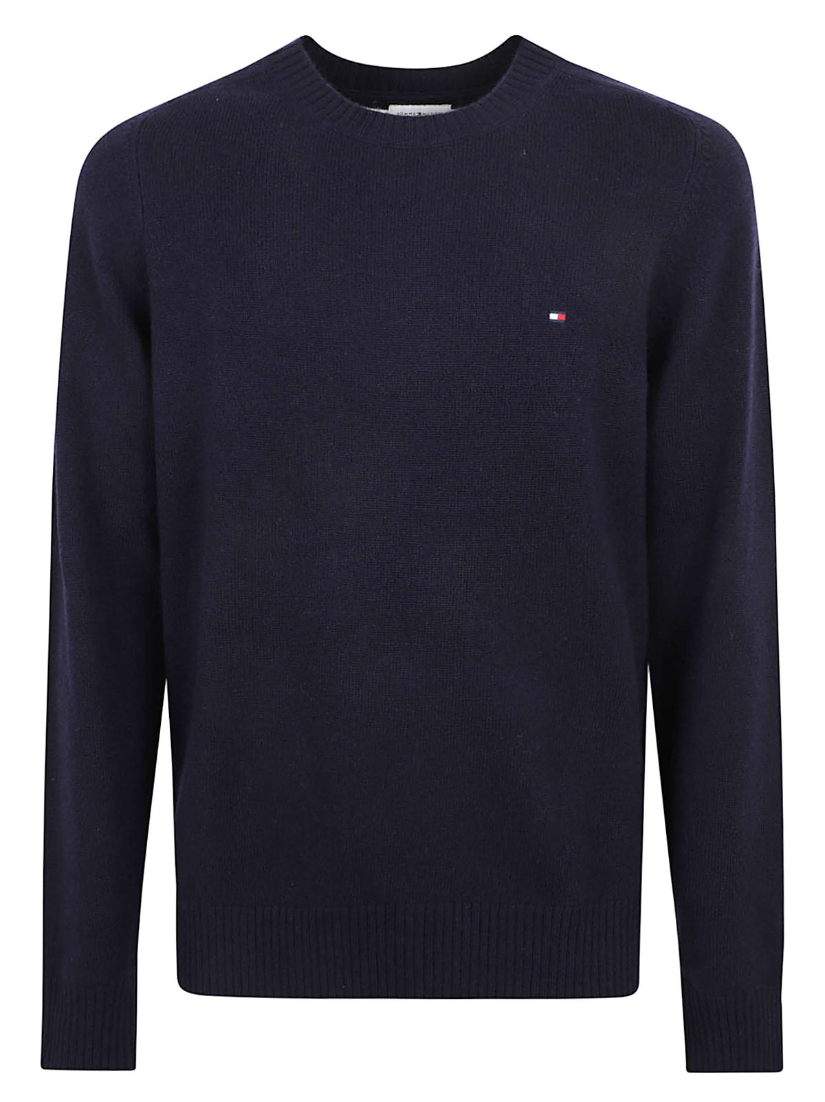 MAGLIONE GIROCOLLO UOMO LAMBSWOOL CREW NECK - TOMMY HILFIGER MW0MW36535 DW5 NAVY BLUE TOMMY 1 LINEA 