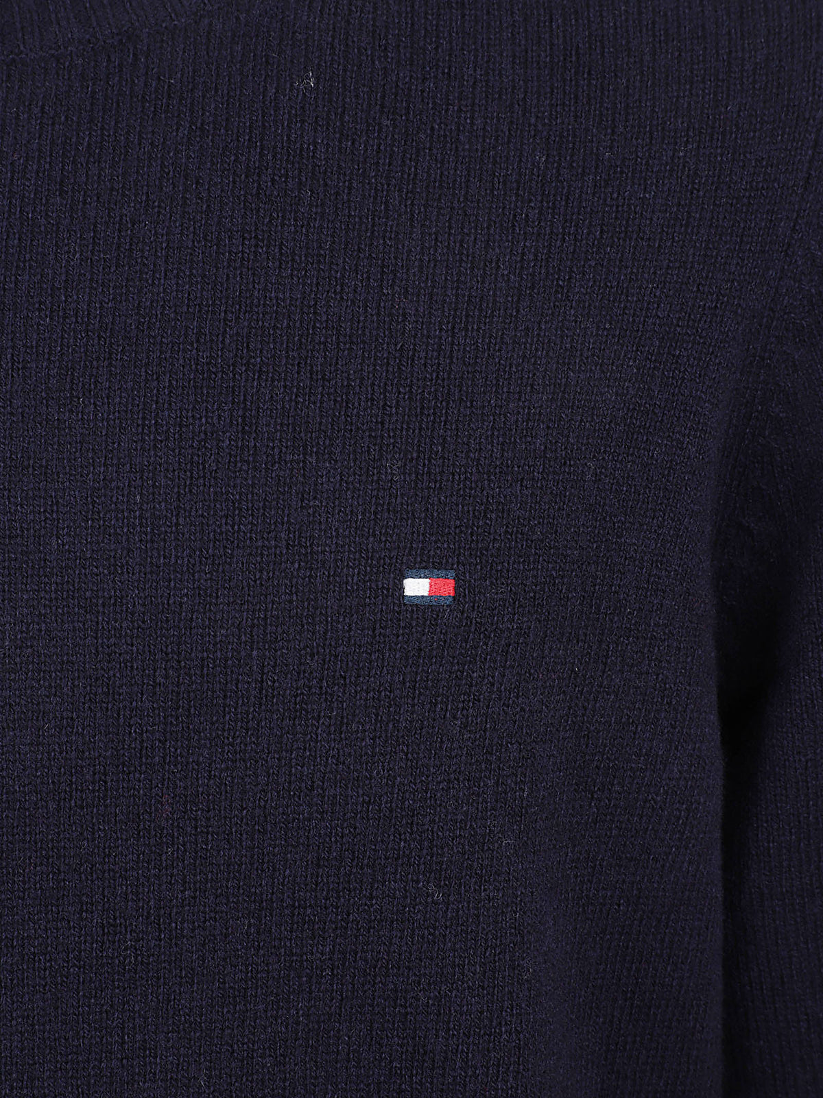 MAGLIONE GIROCOLLO UOMO LAMBSWOOL CREW NECK - TOMMY HILFIGER MW0MW36535 DW5 NAVY BLUE TOMMY 1 LINEA 