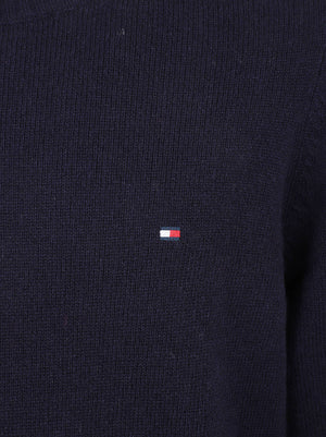 MAGLIONE GIROCOLLO UOMO LAMBSWOOL CREW NECK - TOMMY HILFIGER MW0MW36535 DW5 NAVY BLUE TOMMY 1 LINEA 