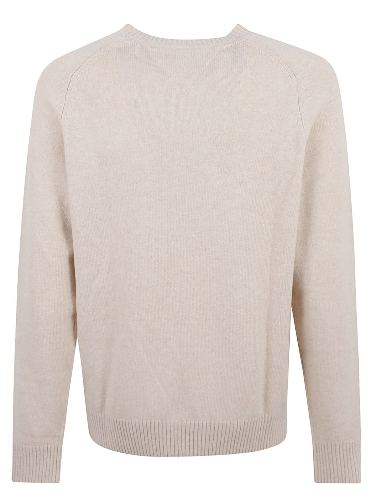 MAGLIONE GIROCOLLO UOMO LAMBSWOOL CREW NECK - TOMMY HILFIGER<BR/> MW0MW36535 HGF HEATHERED OATMILK TOMMY 1 LINEA 
