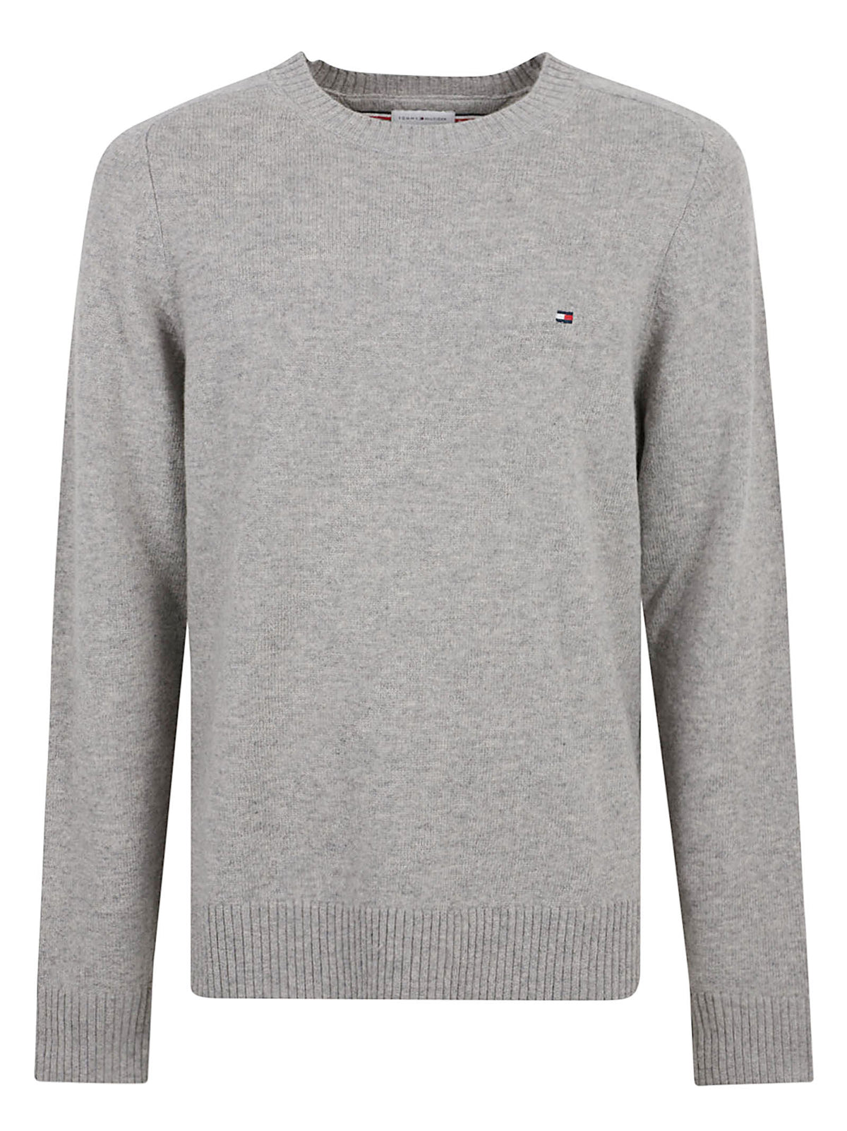 MAGLIONE GIROCOLLO UOMO LAMBSWOOL CREW NECK - TOMMY HILFIGER<BR/> MW0MW36535 P61 Light Grey Heather TOMMY 1 LINEA 
