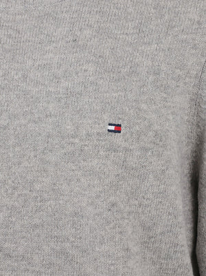 MAGLIONE GIROCOLLO UOMO LAMBSWOOL CREW NECK - TOMMY HILFIGER<BR/> MW0MW36535 P61 Light Grey Heather TOMMY 1 LINEA 