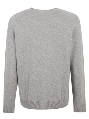 MAGLIONE GIROCOLLO UOMO LAMBSWOOL CREW NECK - TOMMY HILFIGER<BR/> MW0MW36535 P61 Light Grey Heather TOMMY 1 LINEA 