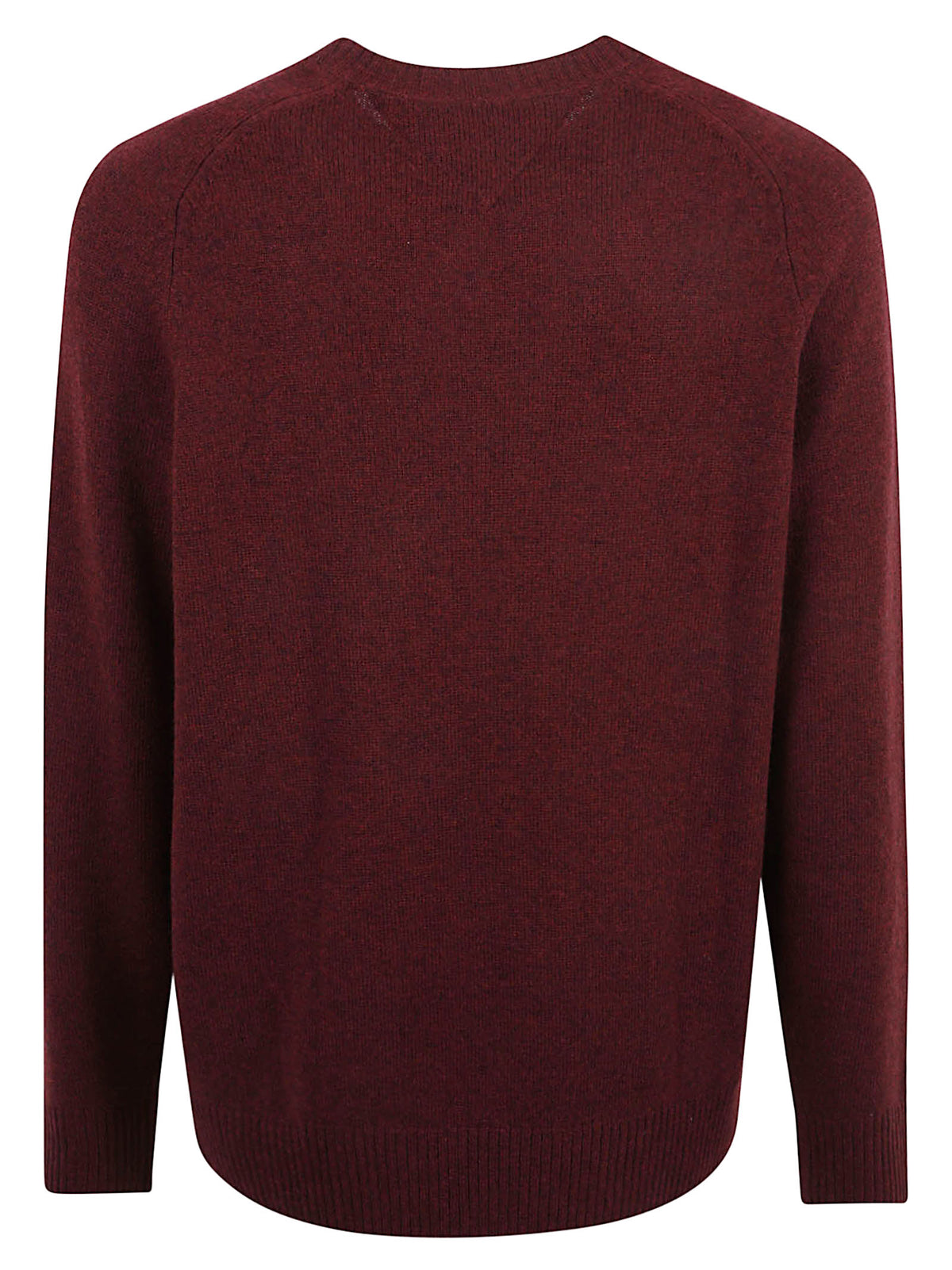 MAGLIONE GIROCOLLO UOMO LAMBSWOOL CREW NECK - TOMMY HILFIGER MW0MW36535 TVY BURGUNDY HEATHER TOMMY 1 LINEA 