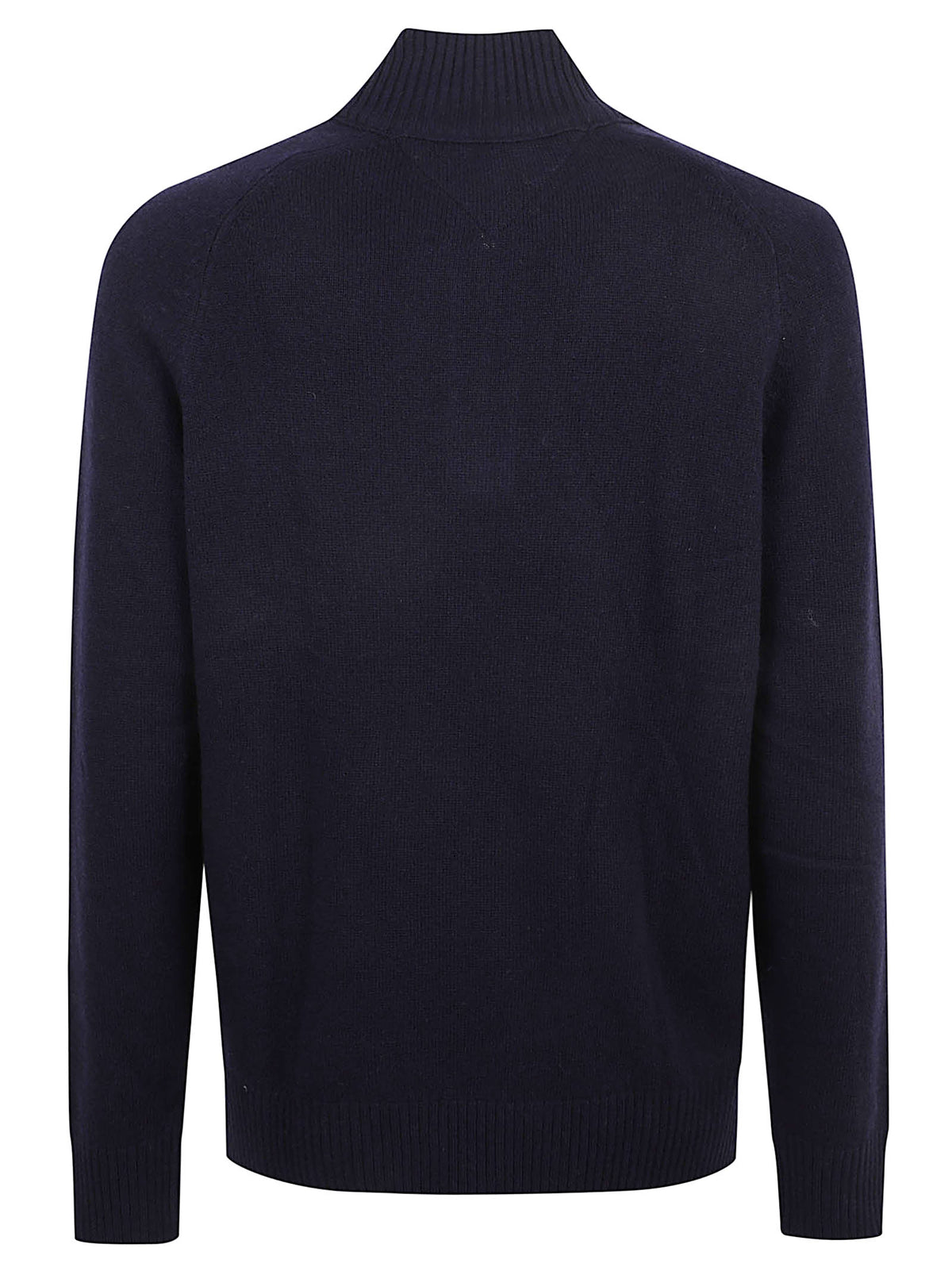 MAGLIONE UOMO CON CERNIERA LAMBSWOOL ZIP MOCK - TOMMY HILFIGER<BR/> MW0MW36536 DW5 NAVY BLUE TOMMY 1 LINEA 