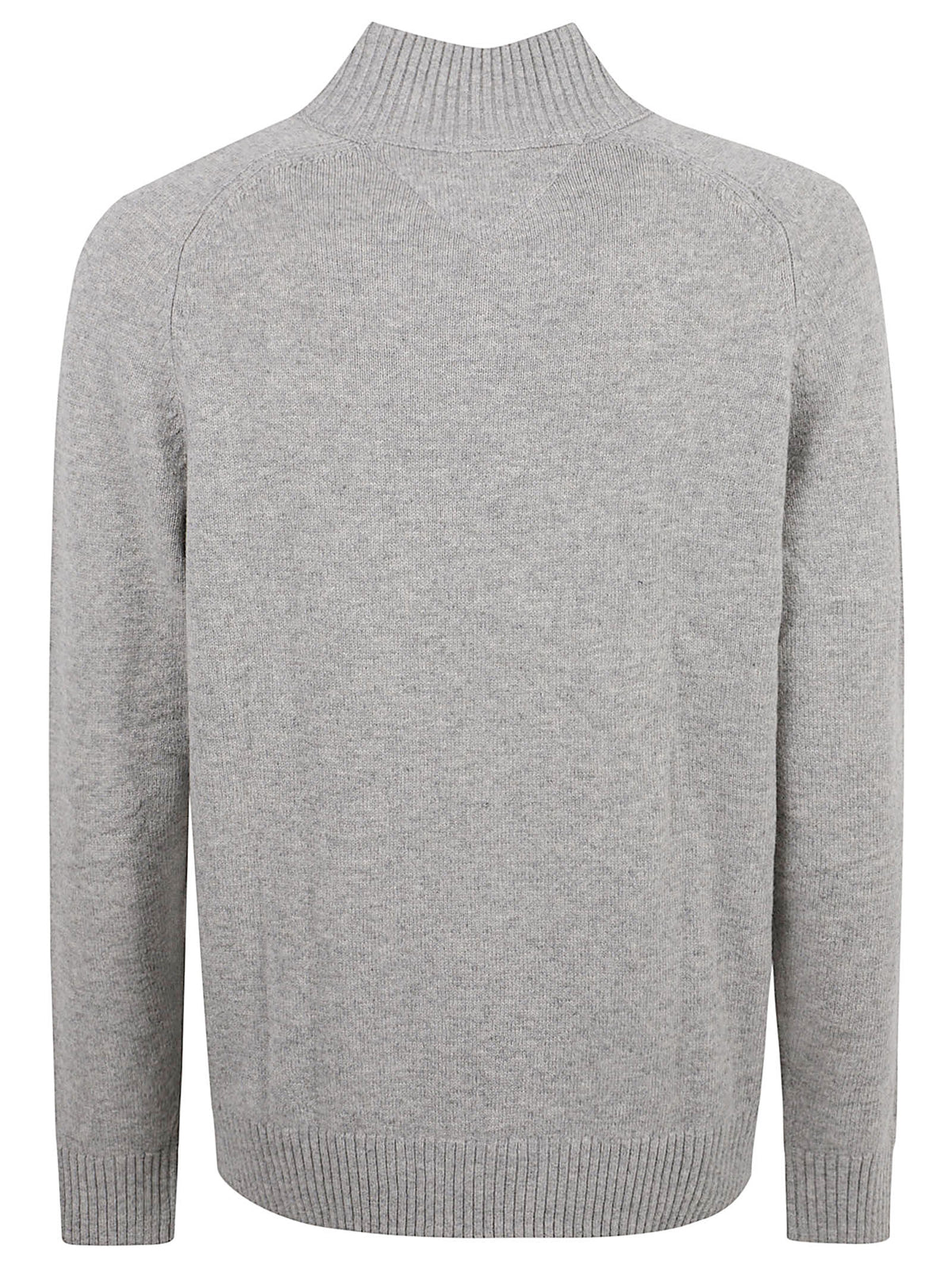 MAGLIONE UOMO CON CERNIERA  LAMBSWOOL ZIP MOCK - TOMMY HILFIGER MW0MW36536 P01 Light Grey Heather TOMMY 1 LINEA 