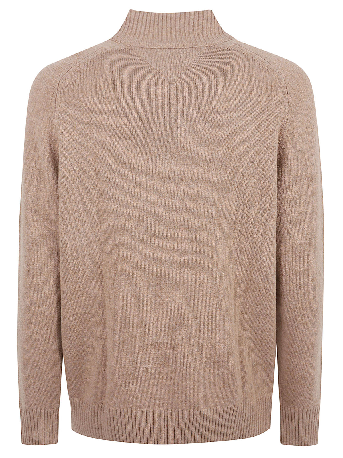 MAGLIONE UOMO CON CERNIERA LAMBSWOOL ZIP MOCK - TOMMY HILFIGER MW0MW36536 RE5 SAFARI CANVAS HEATHER TOMMY 1 LINEA 