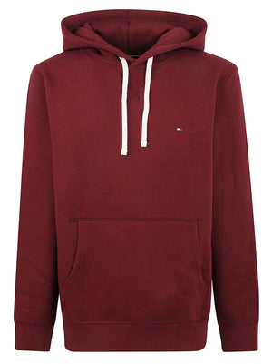 FELPA UOMO CON CAPPUCCIO ESS SEASONAL FLEECE HOODY - TOMMY HILFIGER<BR/> MW0MW39997 VLP BURGUNDY TOMMY 1 LINEA 