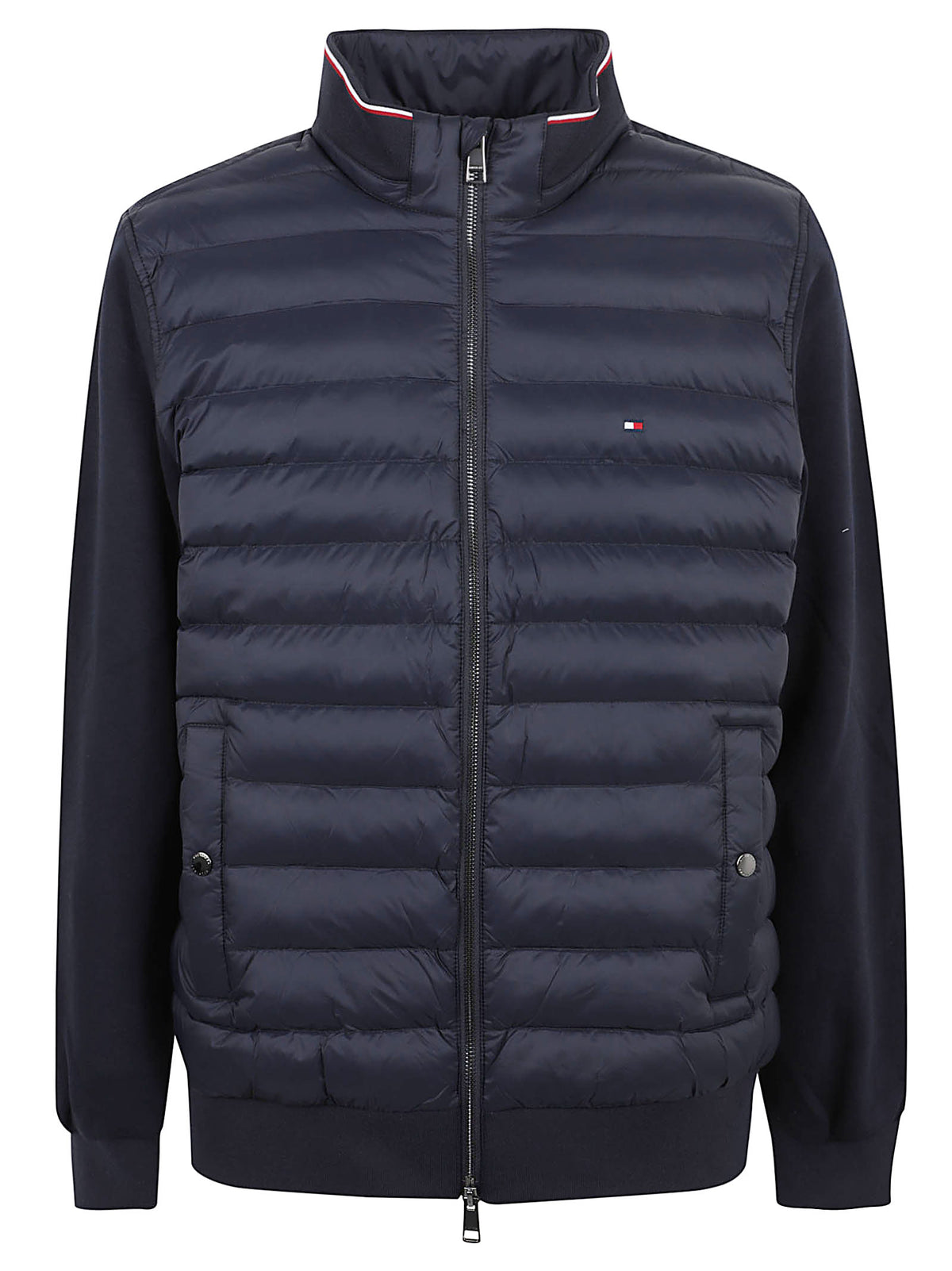 GIACCA UOMO MIX MEDIA ESS RWB STAND COLLAR - TOMMY HILFIGER MW0MW41329 DW5 NAVY BLUE TOMMY 1 LINEA 