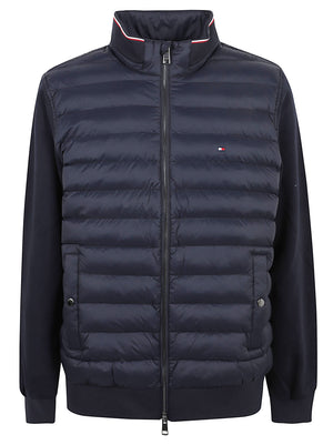GIACCA UOMO MIX MEDIA ESS RWB STAND COLLAR - TOMMY HILFIGER MW0MW41329 DW5 NAVY BLUE TOMMY 1 LINEA 