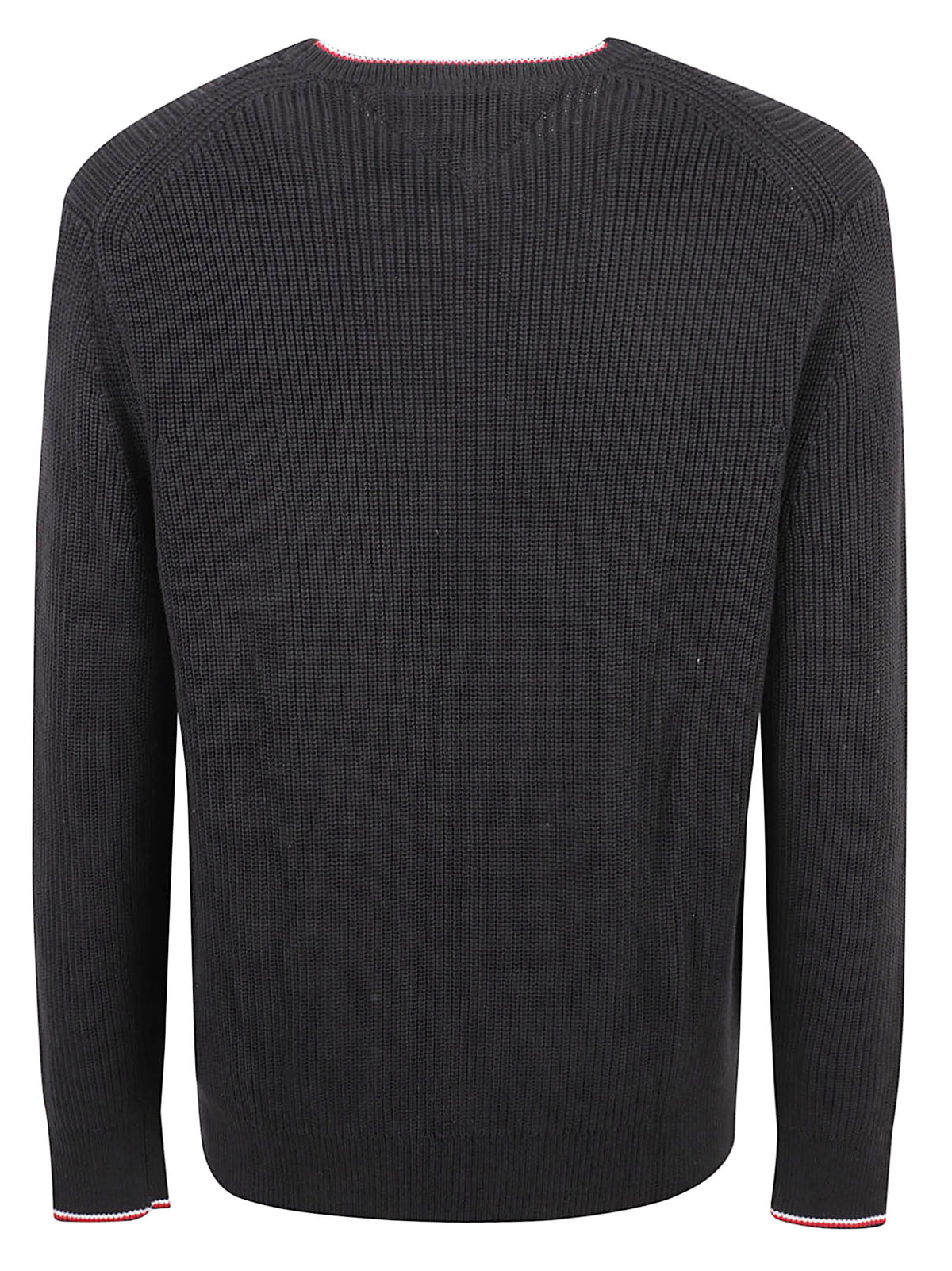 MAGLIONE GIROCOLLO UOMO RWB RIB CREW NECK - TOMMY HILFIGER<BR/> MW0MW41516 BDS Black TOMMY 1 LINEA 